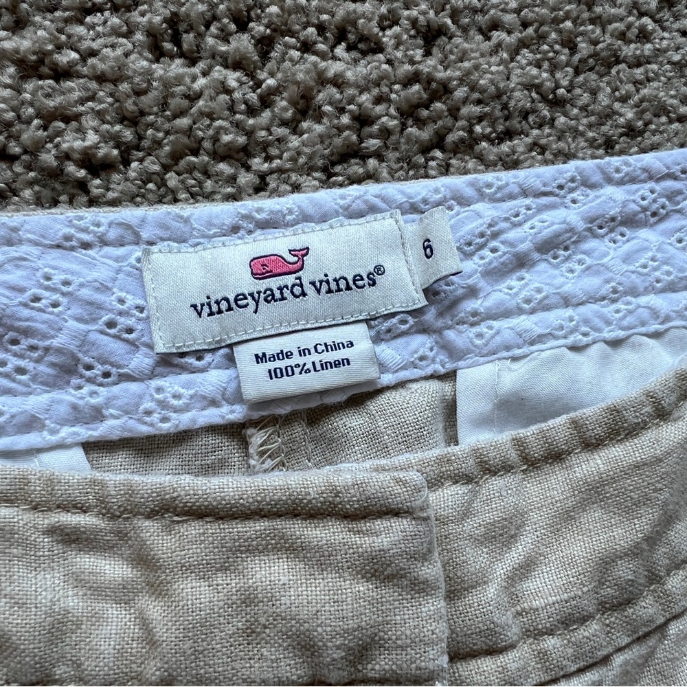 Vineyard Vines Tan Linen Trousers